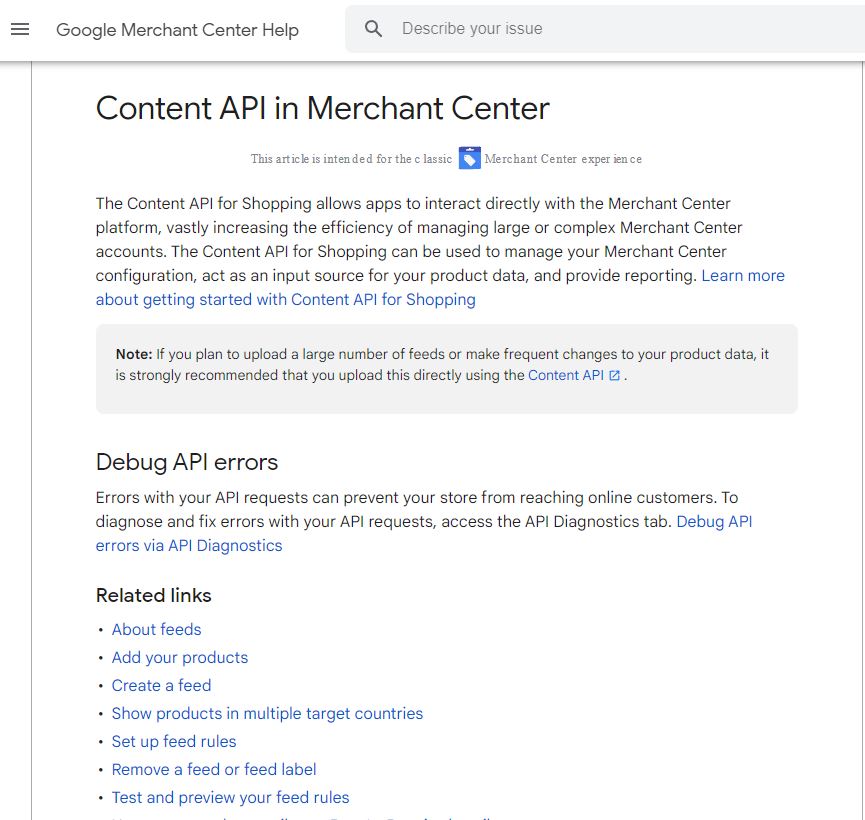 google shopping api