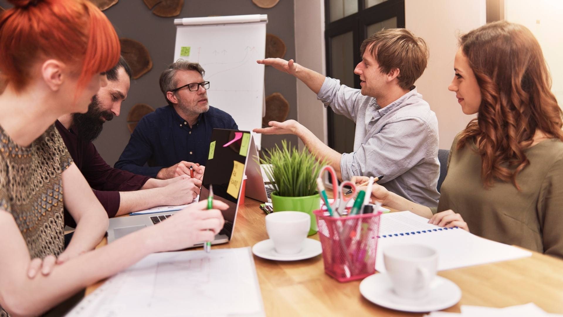 team meeting flip chart